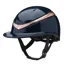 Charles Owen Halo Riding Hat in Navy Gloss with Rose Gold